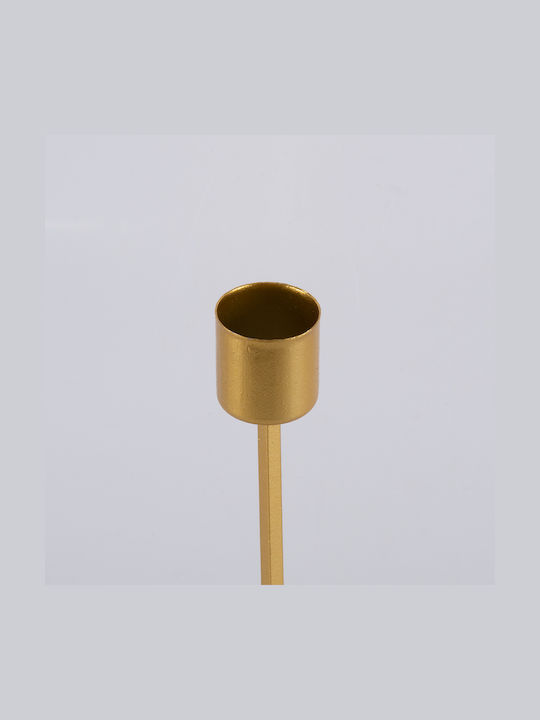 GloboStar Evelyn Candle Holder Metal Gold 9.5x9.5x15cm 1pcs