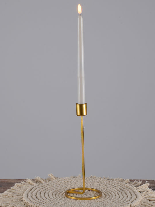 GloboStar Evelyn Candle Holder Metal Gold 9.5x9.5x23.5cm 1pcs