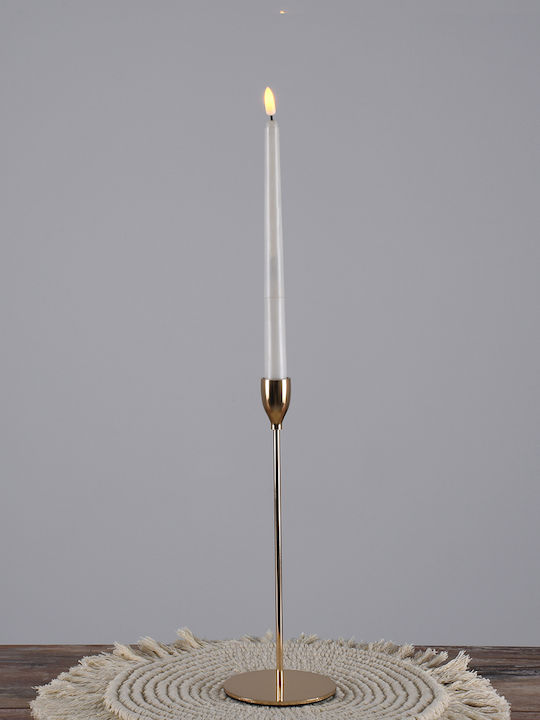 GloboStar Isabella Candle Holder Metal Copper 10x10x28.5cm 1pcs