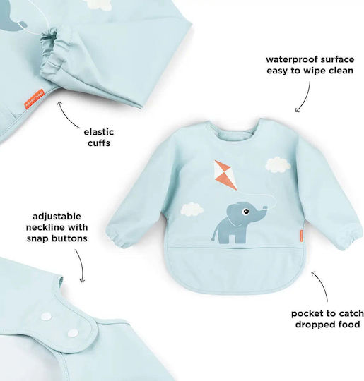 Done by Deer Waterproof Coverall Fabric with Hoop & Loop Fastener & Sleeves Playground Blue