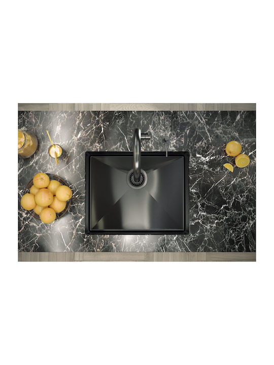 GraniteQ Anthony Drop-In Spüle Inox B54xT44cm Gray