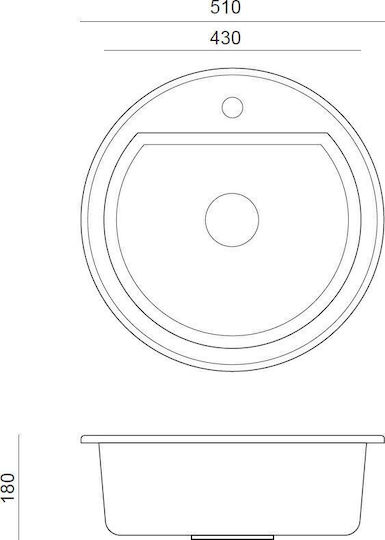 Steiner Drop-In Chiuvetă din Granit Sintetic L51xW18cm Granit gri