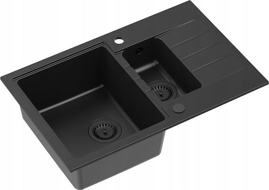 GraniteQ 5-COMPARTMENT Ένθετος από Συνθετικό Γρανίτη Μ78xΠ50cm Γκρι