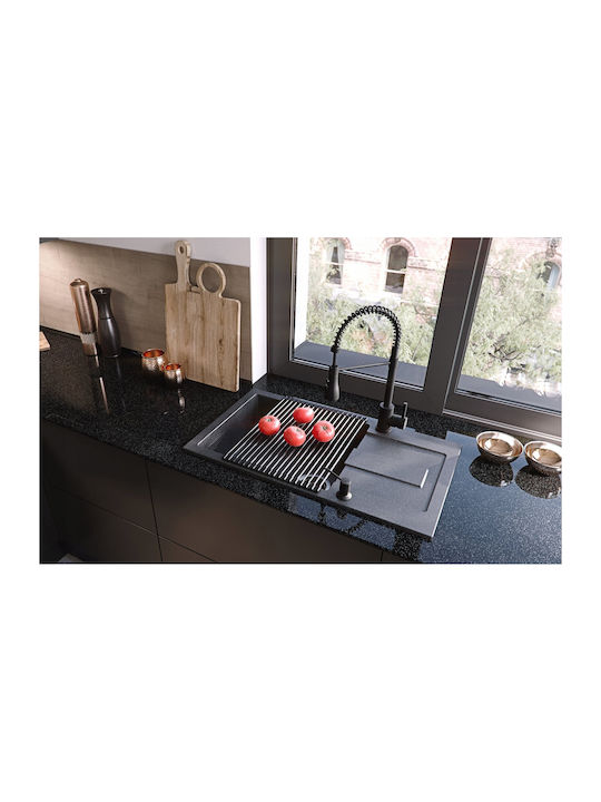 GraniteQ Christian 136 Xl Drop-In Мивка от Синтетичен Гранит Ш78xД45см Сив