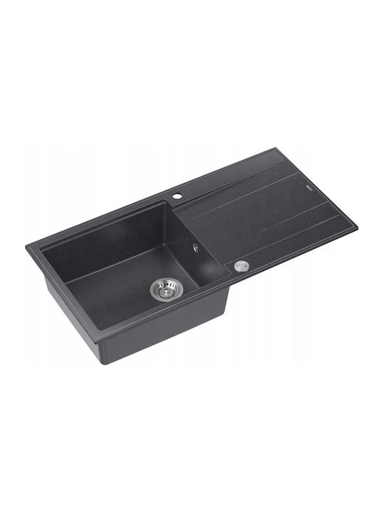 GraniteQ Evan 111 Ένθετος Νεροχύτης Inox Μ86xΠ50cm Μαύρος