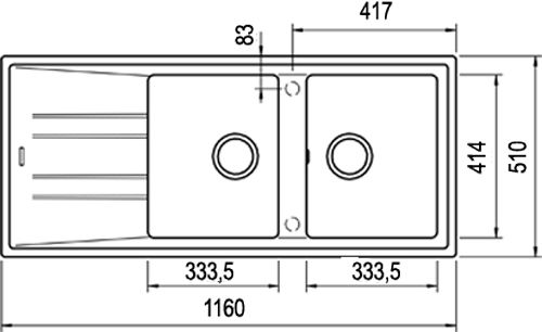 Teka 80 B-tg 2b 1d 115400005 Drop-In Мивка от Синтетичен Гранит Ш116xД51см Бежов топаз