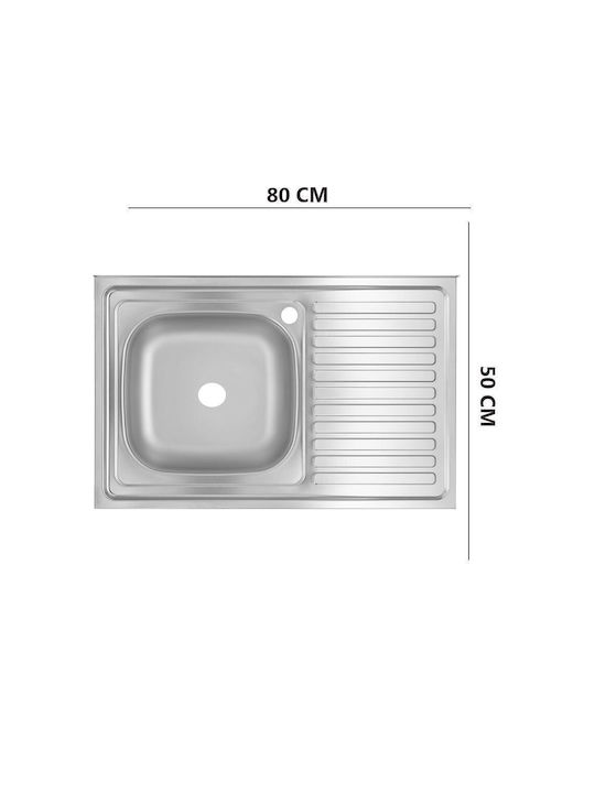 Freddo Ένθετος Νεροχύτης Inox Μ80xΠ50cm Γκρι