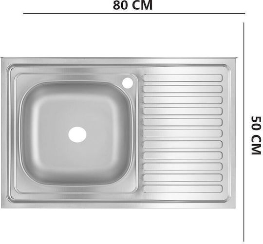 Freddo Drop-In Spüle Inox B80xT50cm Gray