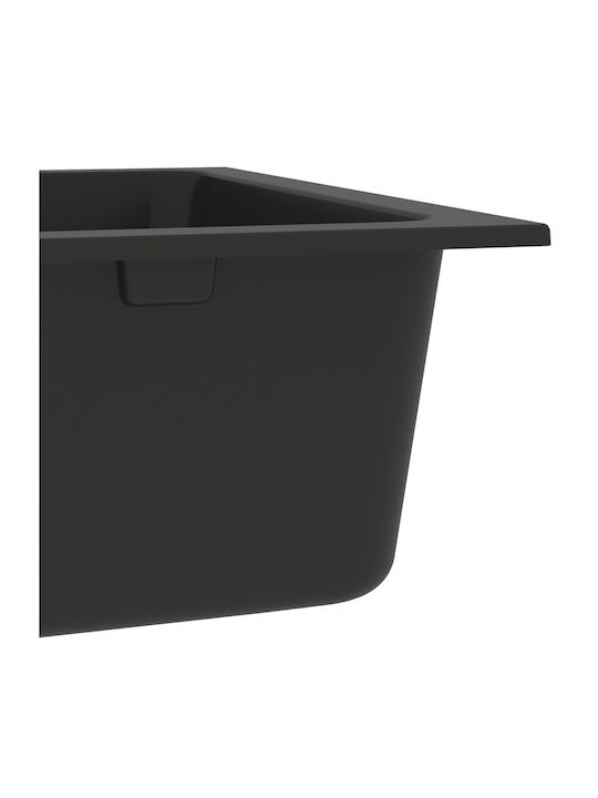 vidaXL Kitchen Sink Black 760x480x184 mm Composite Granite