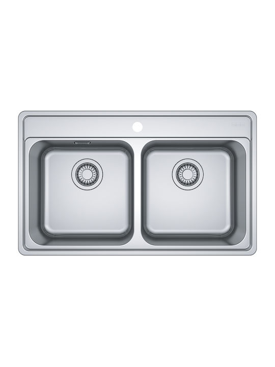 Franke Bell Bcx 620-35-35 Ένθετος Νεροχύτης Inox Μ79xΠ48cm Ασημί
