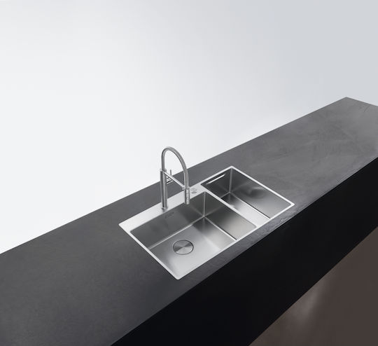 Franke Box Center Bwx 220-54-27 Ένθετος Νεροχύτης Αριστερός Inox Σατινέ Μ86xΠ51cm Ασημί