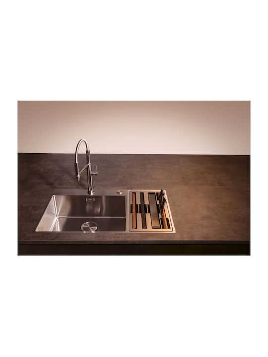 Franke Box Center Bwx 220-54-27 Drop-In Kitchen Sink Left Handed Inox Satin Finish M86xP51cm Silver