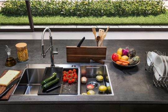 Franke Box Center Bwx 220-54-27 Ένθετος Νεροχύτης Αριστερός Inox Σατινέ Μ86xΠ51cm Ασημί