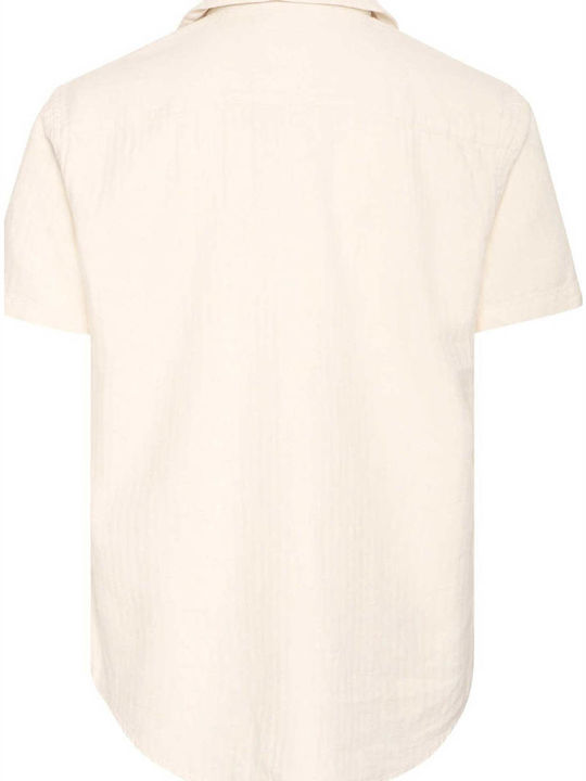 Kurzärmlig Baumwolle Hemd Beige