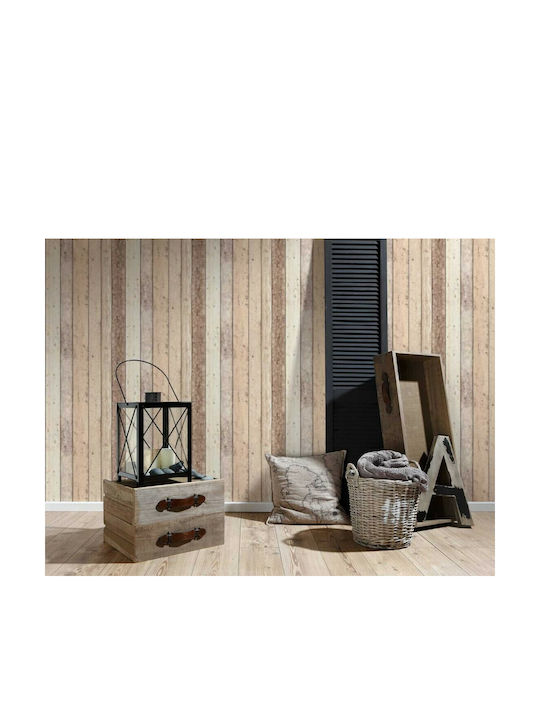 Tapete Wood Stone Vinyl Beige L1000xB53cm Waschbar 895110