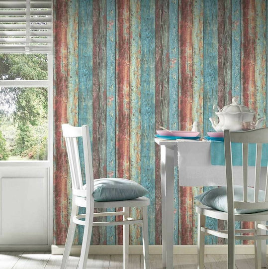 Тапет за Стена Wood Stone Синя 1000x53см Миеща се
