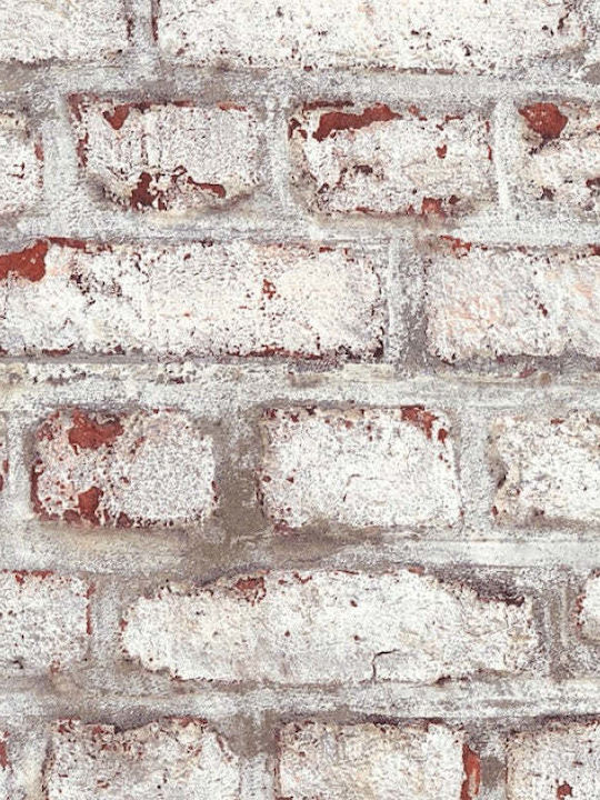 Wall Mural Faded Brick White Red 362801 53cm X 10m