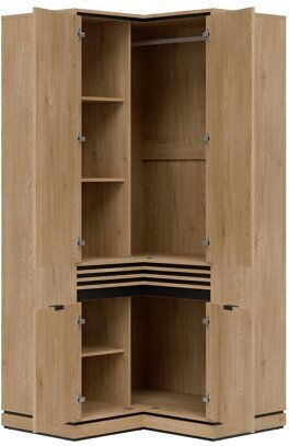 Doppeltür Ecke Cavtole 110 100x100x205cm Oak, Black
