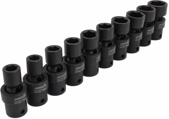 Satra Einstellbar Nuss Pneumatisch Sechskant mit Vierkant-Antrieb 3/8" Durchmesser 10 / 3/8" / 11 / 12 / 13 / 14 / 15 / 16 / 17 / 18 / 19 / 53 1Stück