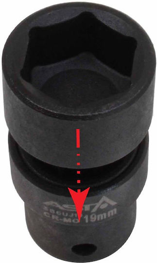 Satra Einstellbar Nuss Pneumatisch Sechskant mit Vierkant-Antrieb 3/8" Durchmesser 10 / 3/8" / 11 / 12 / 13 / 14 / 15 / 16 / 17 / 18 / 19 / 53 1Stück