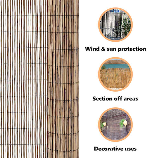 vidaXL Bamboo Fencing with Whole Reed 1.6x5m