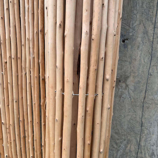 Showood Weide Massiv Geschält Bambuszaun Holz mit Ganzem Holz 2x2m