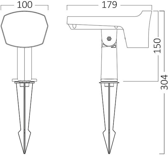 Braytron Spiked Lampă Solară 12W IP65