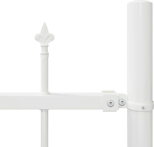 vidaXL Метални Решетки Ограда с Копия в Бял Цвят 1.25x1.7m