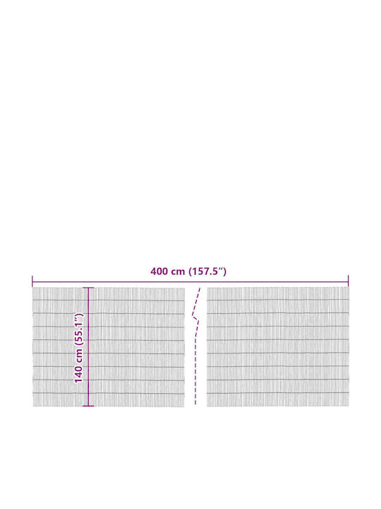 vidaXL Bamboo Fencing with Whole Reed Bamboo 1.4x4m
