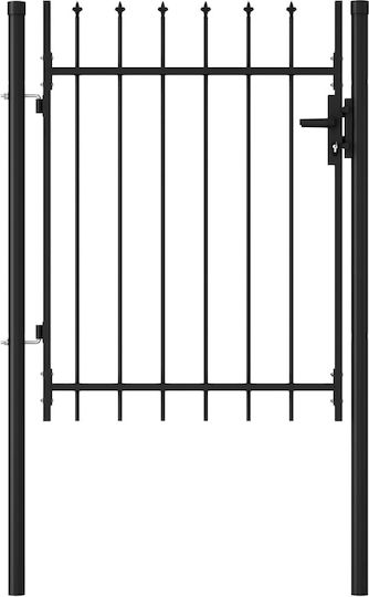 vidaXL Metal Fence Gate with Spears in Black Color 1.2x1.0m