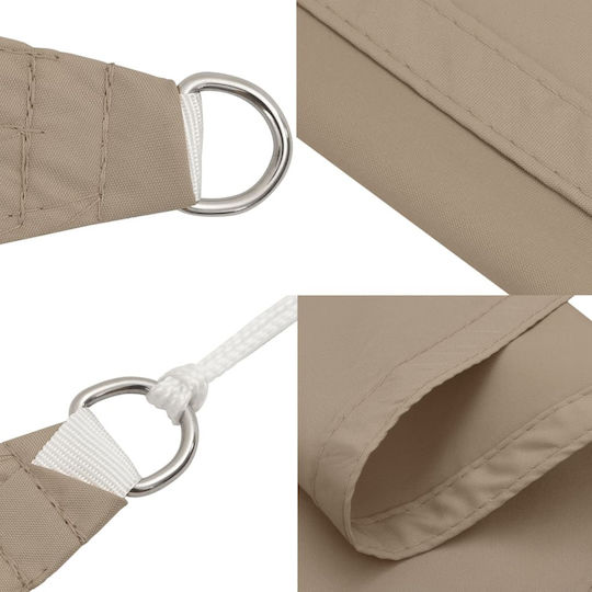 vidaXL Triangle Shade Sail Brown With Hoop & with PU Coating 4x5x6.4m made of Oxford fabric