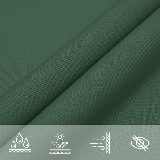 vidaXL Triangle Shade Sail Green With Hoop & with PU Coating 5x6x6m made of Oxford fabric
