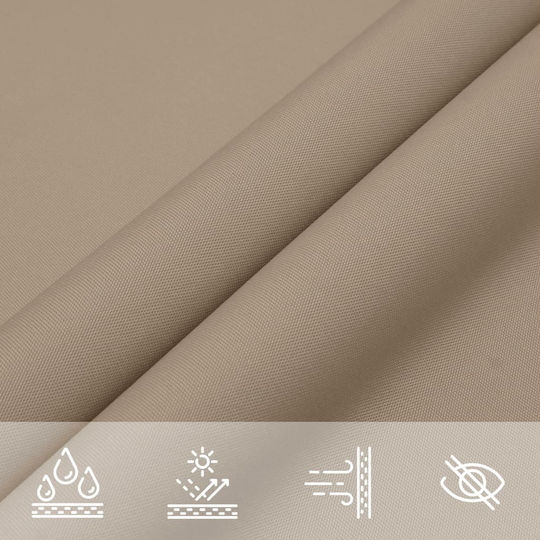 vidaXL Triangle Shade Sail Brown With Hoop & with PU Coating 2.5x2.5x3.5m made of Oxford fabric