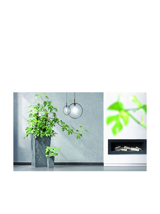 Iliadis Urbi Square Beton Effect Κασπώ Πλαστικό Γκρι 27x27x50εκ.