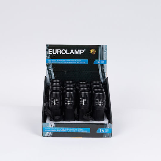 Eurolamp Taschenlampe LED IP44 mit maximaler Helligkeit 150lm Schwarz
