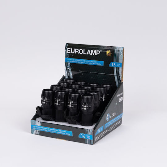 Eurolamp Taschenlampe LED IP44 mit maximaler Helligkeit 150lm Schwarz