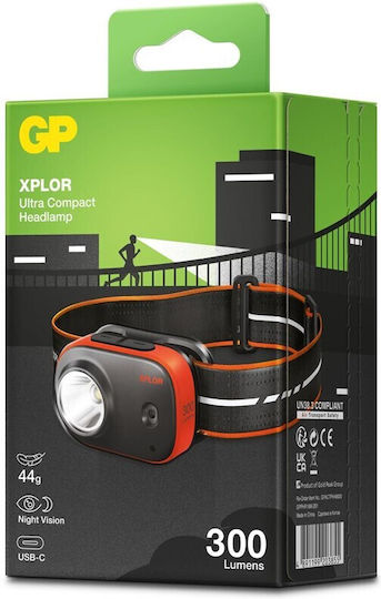 GP Batteries Kopflampe mit LED mit maximaler Helligkeit 300lm