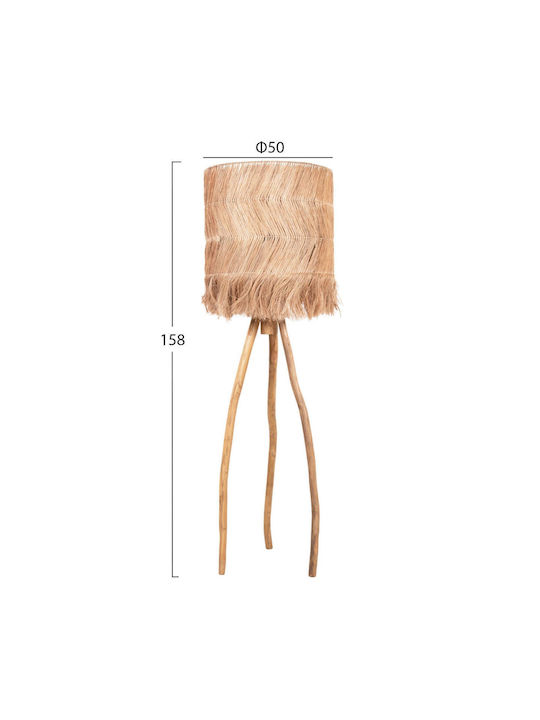 HomeMarkt Floor Lamp H160xW50cm. with Socket for Bulb E27 Brown