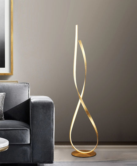 Sun Light LED Φωτιστικό Δαπέδου Υ134xΜ26εκ. με Θερμό Λευκό Φως Χρυσό