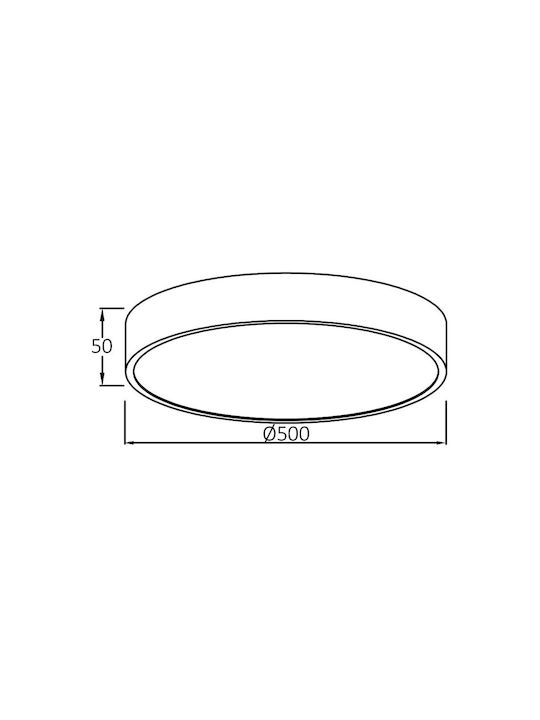 Braytron Round Outdoor LED Panel 45W with Warm to Cool White Light 50cm