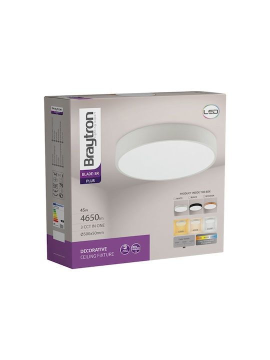 Braytron Round Outdoor LED Panel 45W with Warm to Cool White Light 50cm