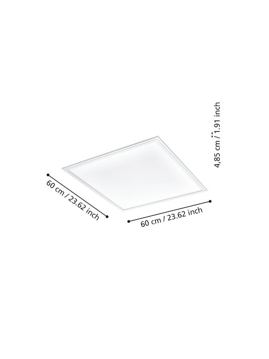 Eglo Salobrena Square Outdoor LED Panel 33W with Warm to Cool White Light 59.5x59.5cm