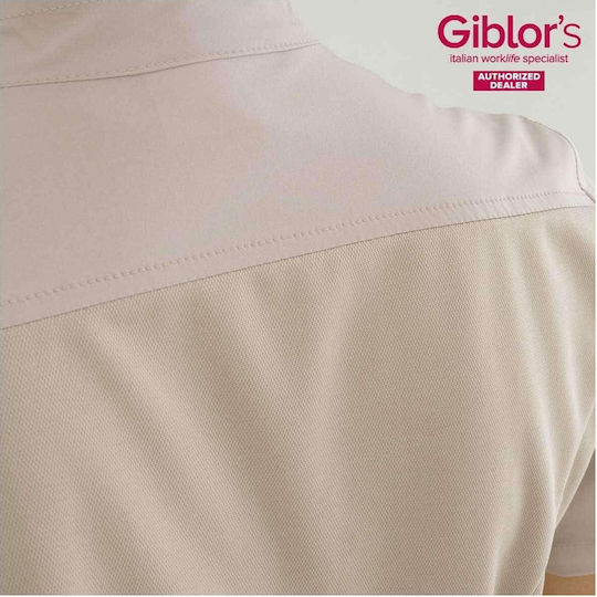 Giblor's Coat Chef Female Beige with Short Sleeve Megan