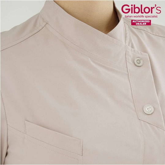 Giblor's Coat Chef Female Beige with Short Sleeve Megan