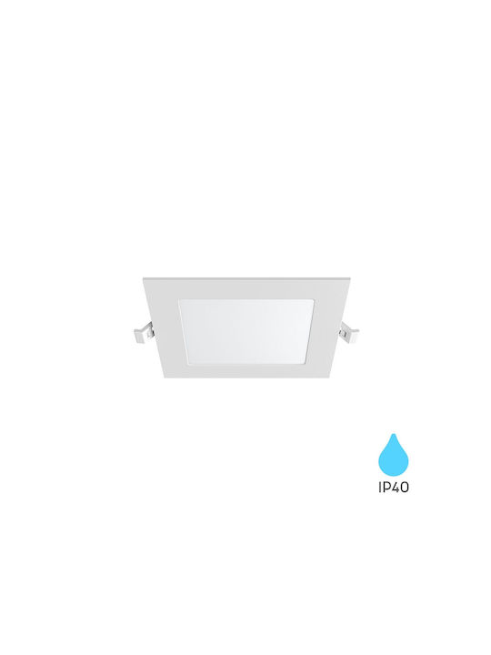 Braytron Platz Einbau Spot mit integriertem LED und Natürliches Weißes Licht Weiß 11x11cm. 1Stück