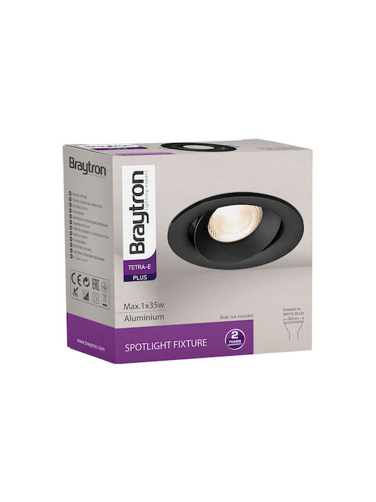 Braytron Rotund Spot Încorporat Negru 1buc