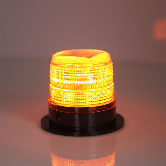 Factory Φάρος Αυτοκινήτου LED Αδιάβροχος 9cm με Πορτοκαλί Φωτισμό