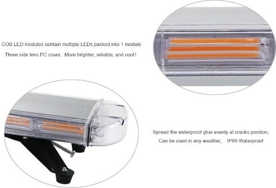 Notfall-Autolichter LED 12V Wasserdicht 97.5cm mit Orange Beleuchtung