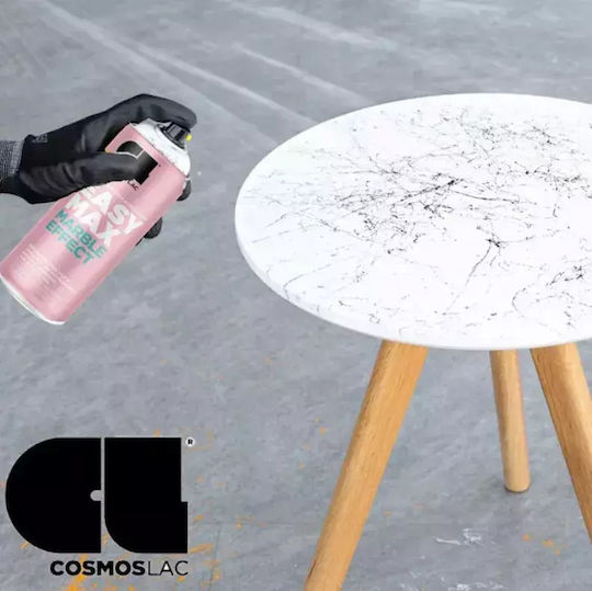 Cosmos Lac Σπρέι Αστάρι Marble Effect Ακρυλικό Υψηλής Θερμοκρασίας με Μεταλλικό Εφέ Λευκό ΛΕΥΚΟ 400ml