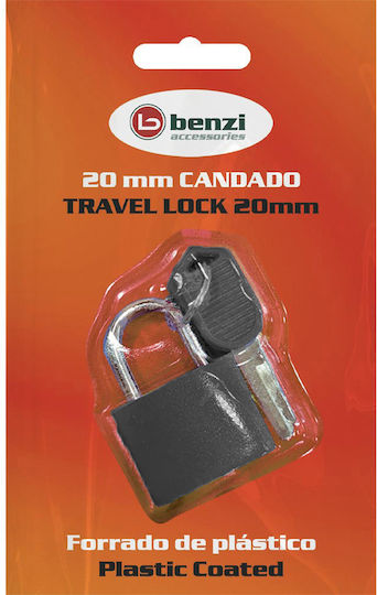 Benzi Padlock Brass with Key 20mm Black 1pcs